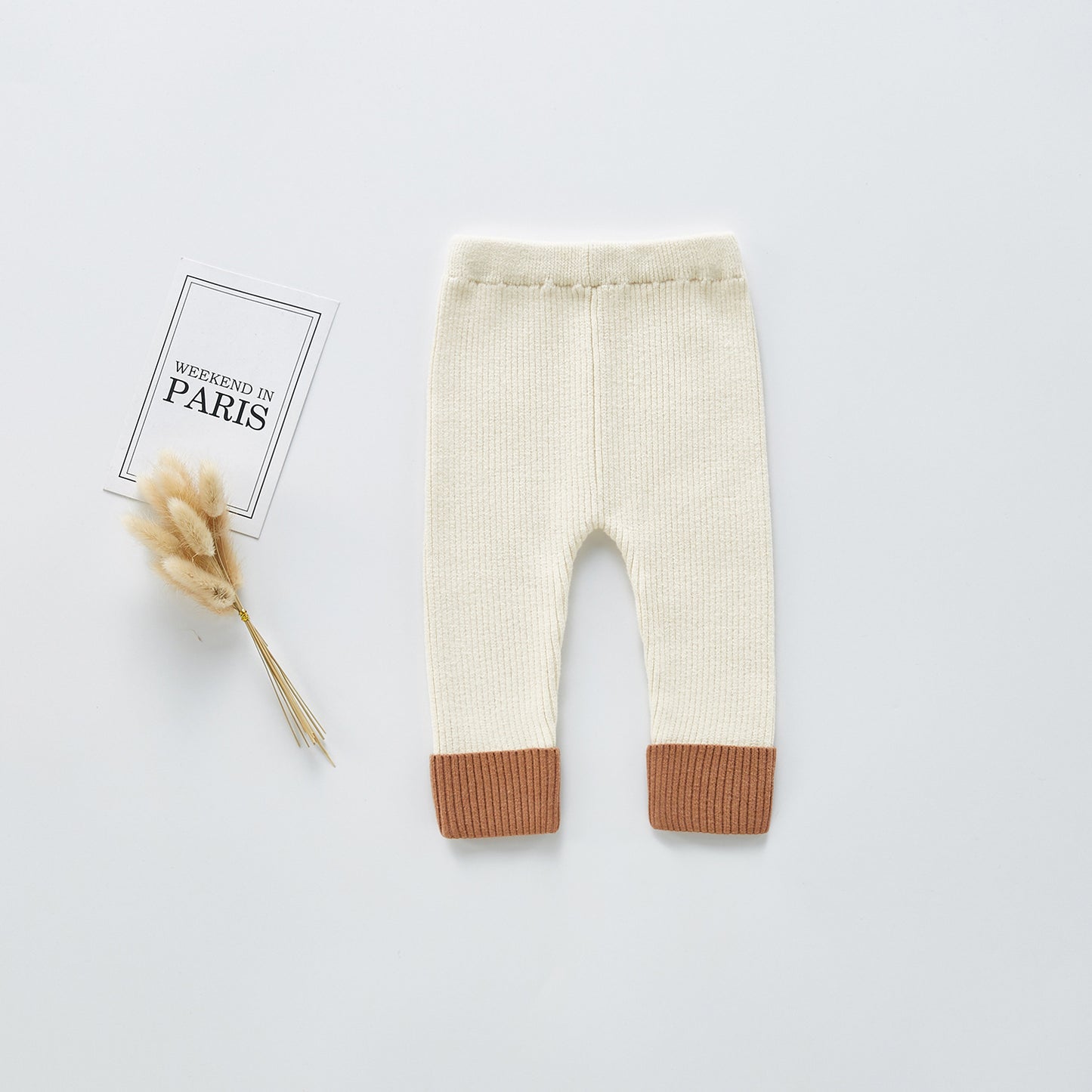 Leggings épais en tricot doublés de peluche