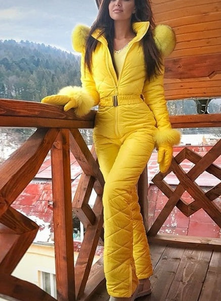 Combinaison de ski femme – Manteau à capuche d’hiver pour activités extérieures