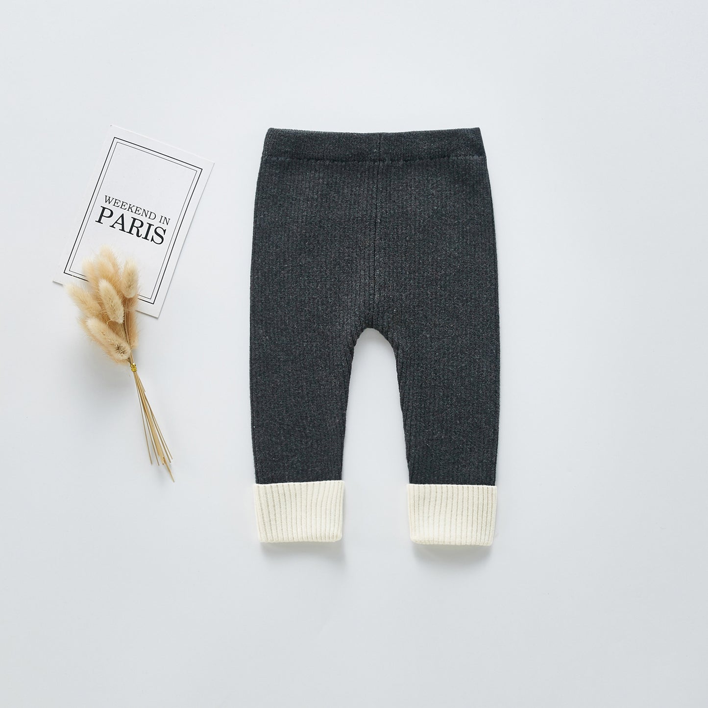Leggings épais en tricot doublés de peluche