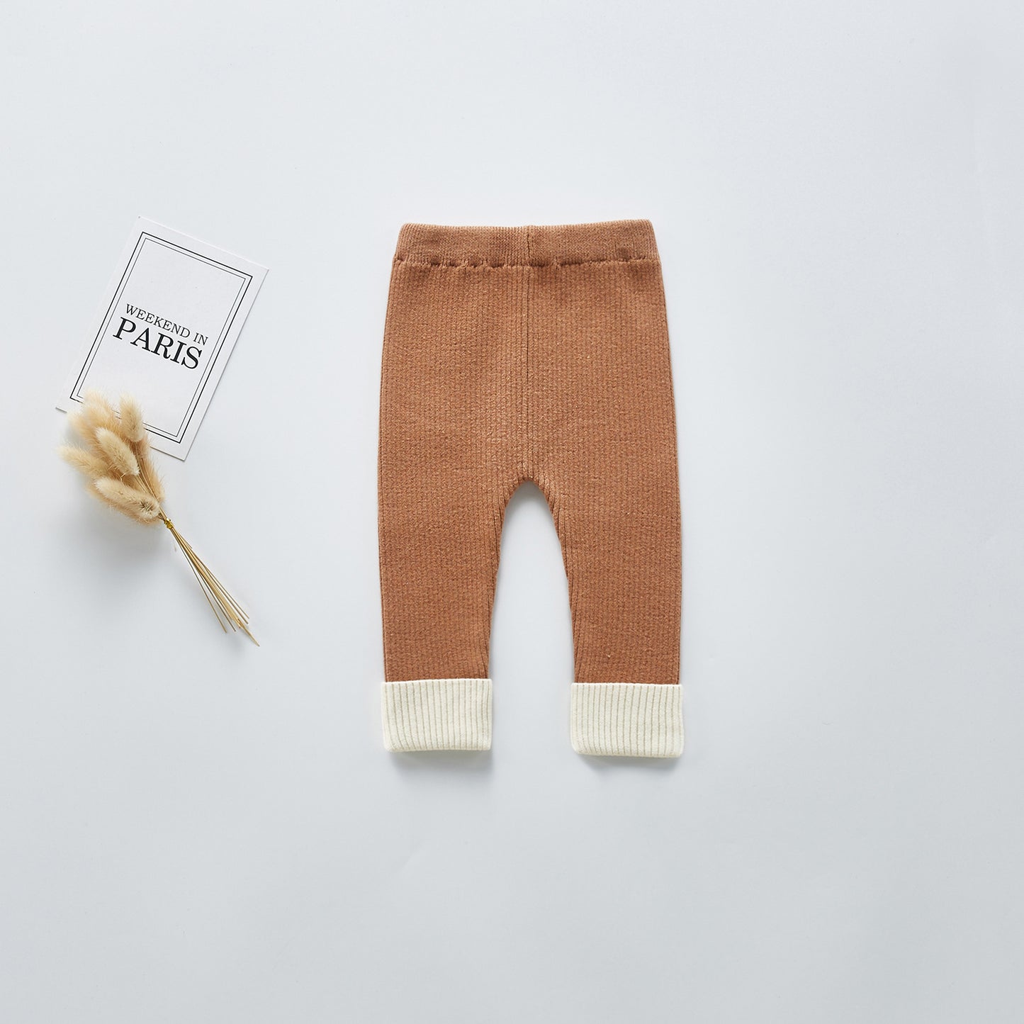 Leggings épais en tricot doublés de peluche