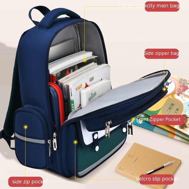Sac à dos scolaire garçon – Primaire (du CP au CM2) – Grand format, léger et anti-fatigue