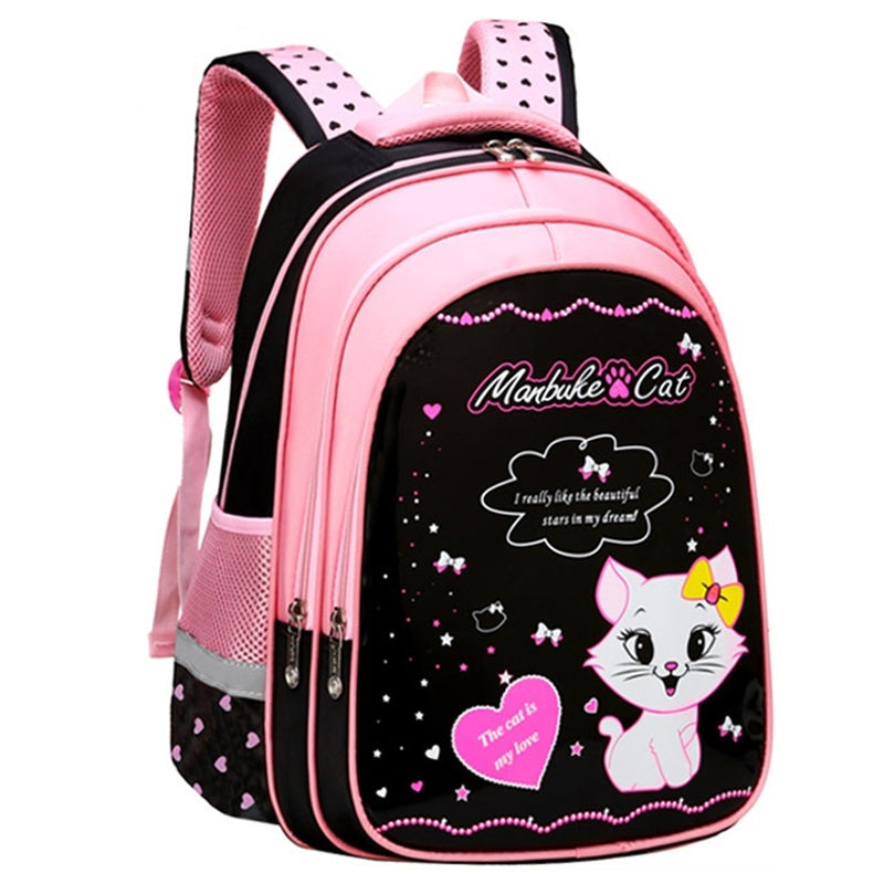 Sac à dos scolaire pour enfants avec motif de chat mignon