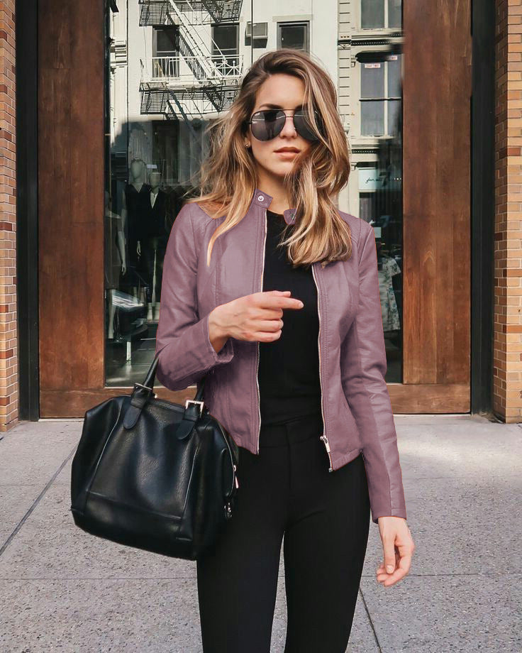 Veste blazer femme en cuir PU – Mode automne & hiver