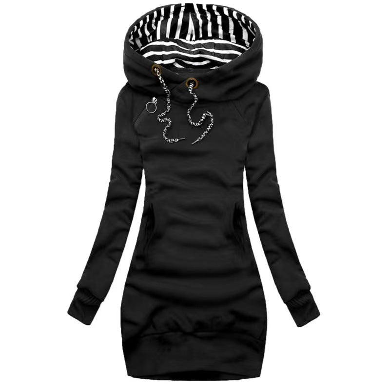 Sweat-shirt femme coupe ajustée – Veste à capuche décontractée et amincissante, mode automne & hiver