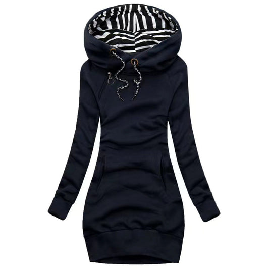 Sweat-shirt femme coupe ajustée – Veste à capuche décontractée et amincissante, mode automne & hiver