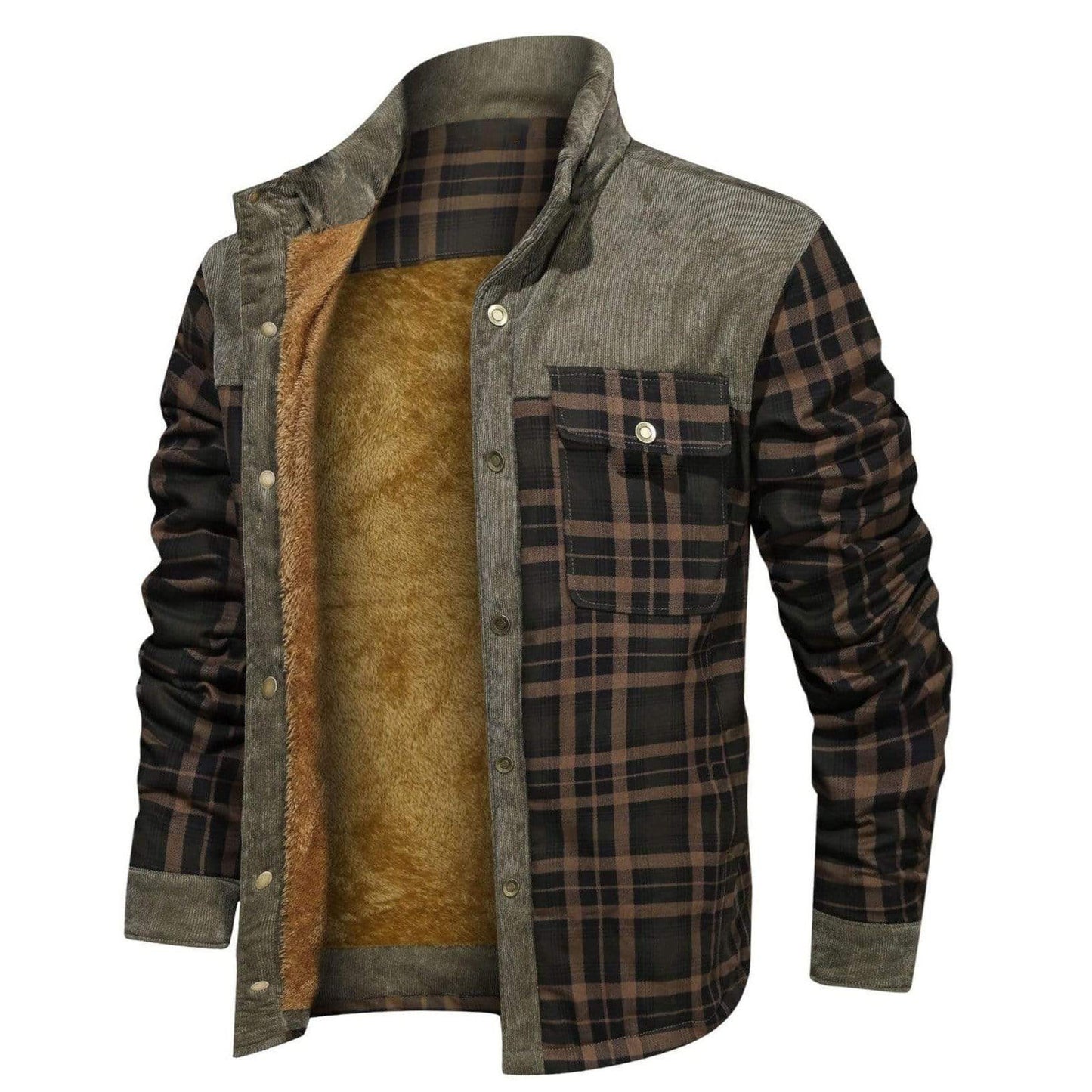 Chemise-veste épaisse à carreaux – Style décontracté