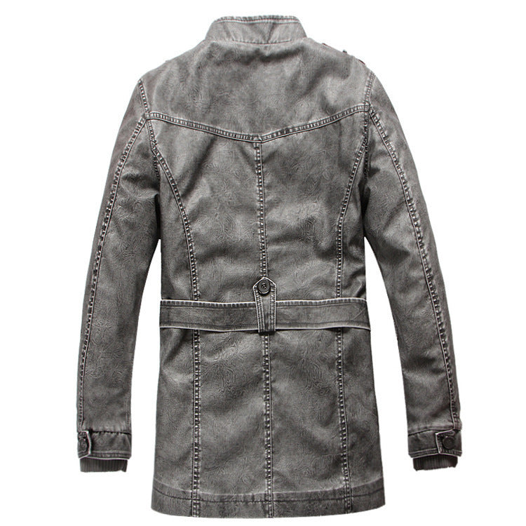 Trench Coat Long en Cuir pour Homme – Élégance Intemporelle & Style Urbain