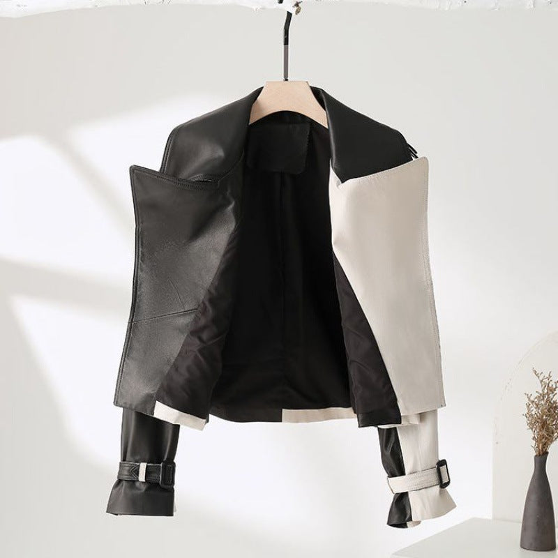 Veste en simili cuir souple – Style western ample et moderne