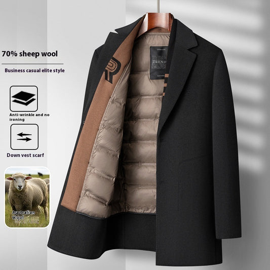 Manteau en laine Manteau homme mi-long hiver
