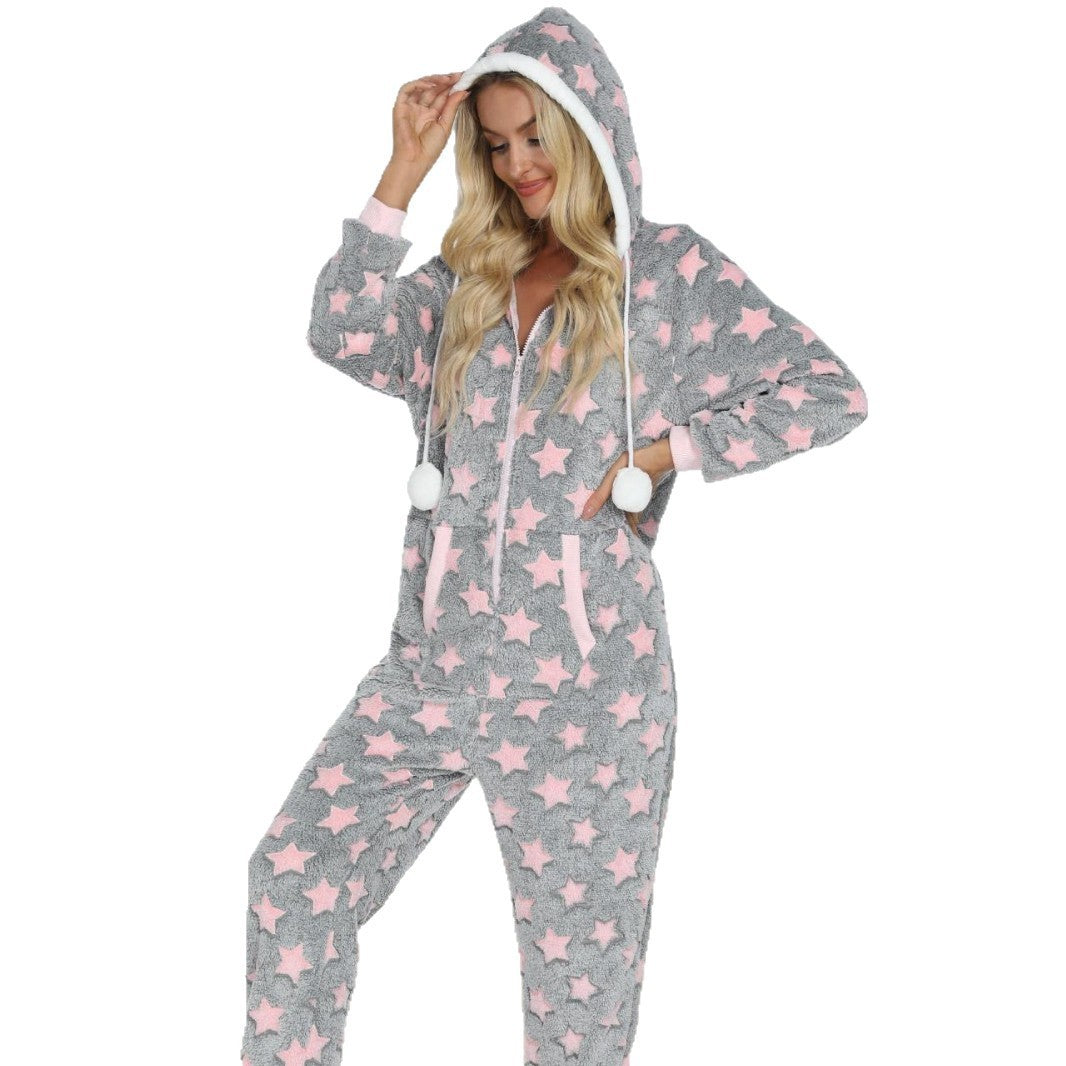 Pyjama une-pièce femme – Style européen & américain, automne & hiver