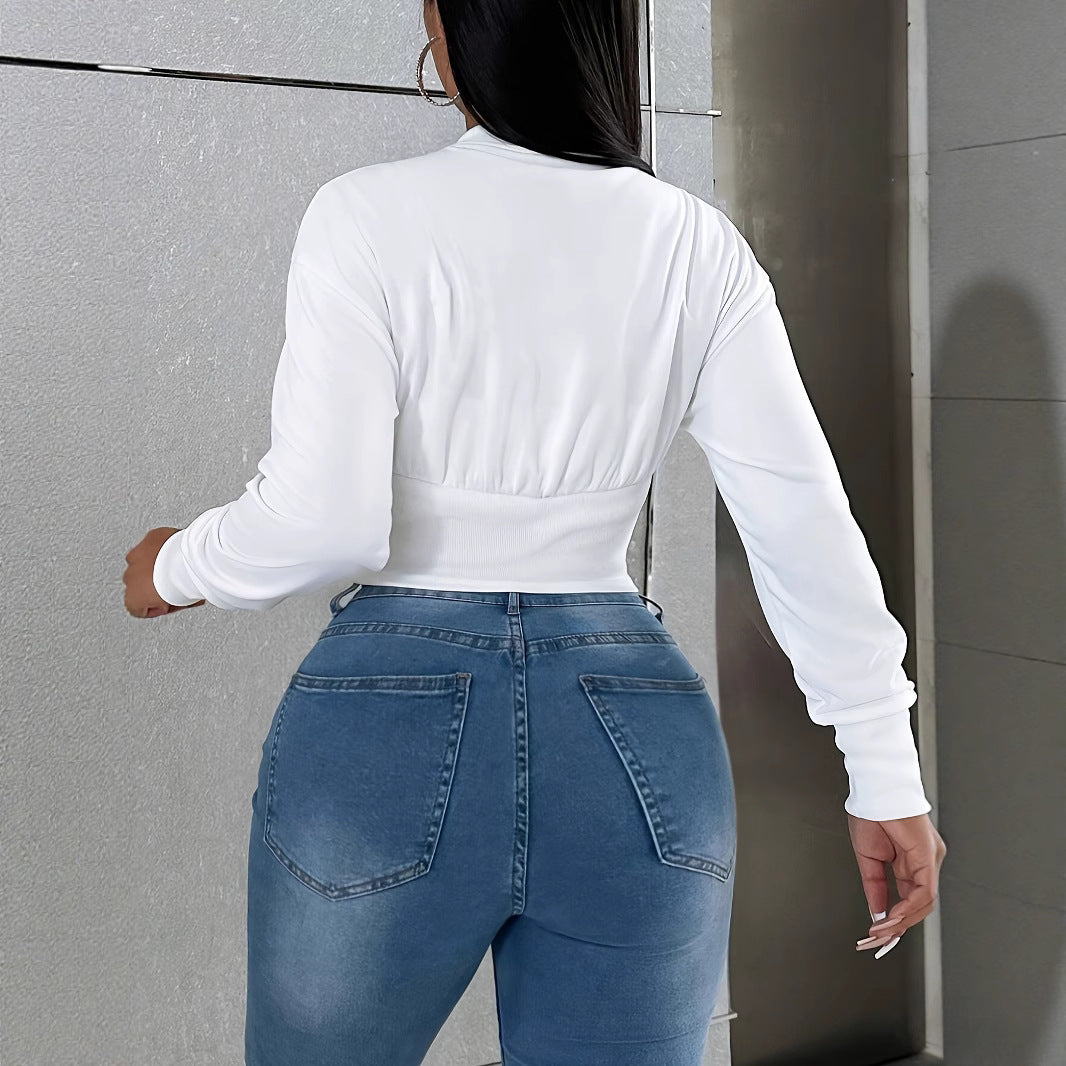 Veste femme à manches longues – Boutonnage simple, style décontracté quotidien