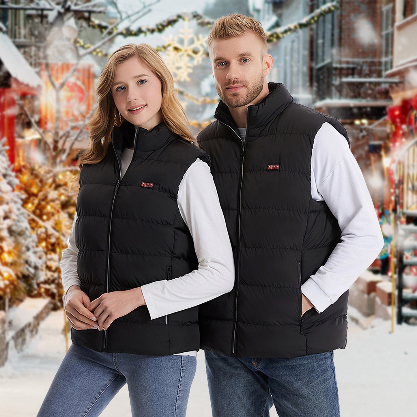 Gilet chauffant unisexe – 23 zones de chauffage, 3 niveaux de chaleur, USB, lavable en machine – Idéal pour l’hiver, randonnée, ski, patinage et activités extérieures