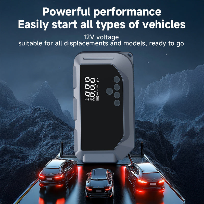 Démarreur de batterie voiture avec compresseur d'air 150 PSI et gonfleur numérique/Car Battery Starter With Air Compressor 150PSI With Digital Tire Inflator 12V Car Battery