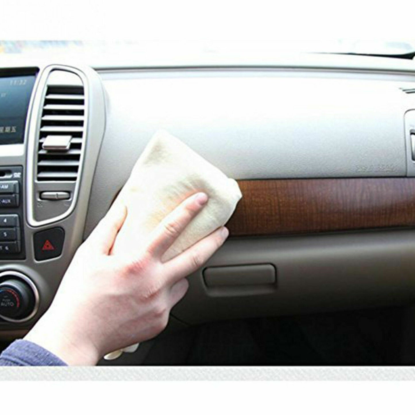 Grande peau de chamois naturelle pour voiture – chiffon de nettoyage absorbant, lavage et séchage 90*60cm