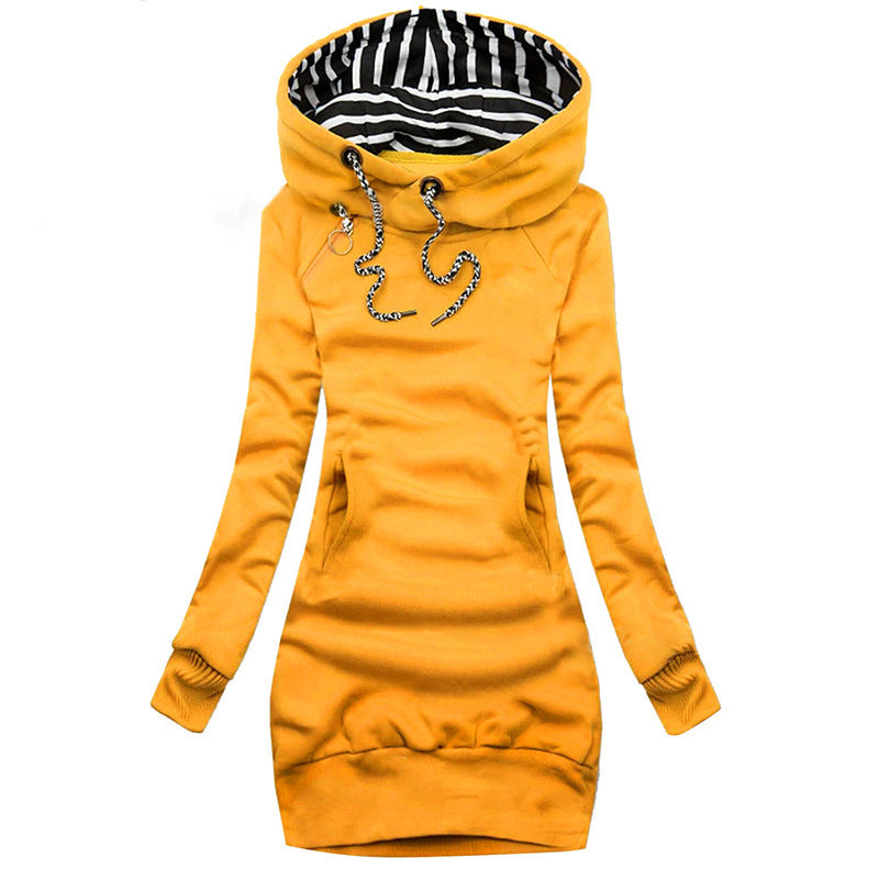 Sweat-shirt femme coupe ajustée – Veste à capuche décontractée et amincissante, mode automne & hiver