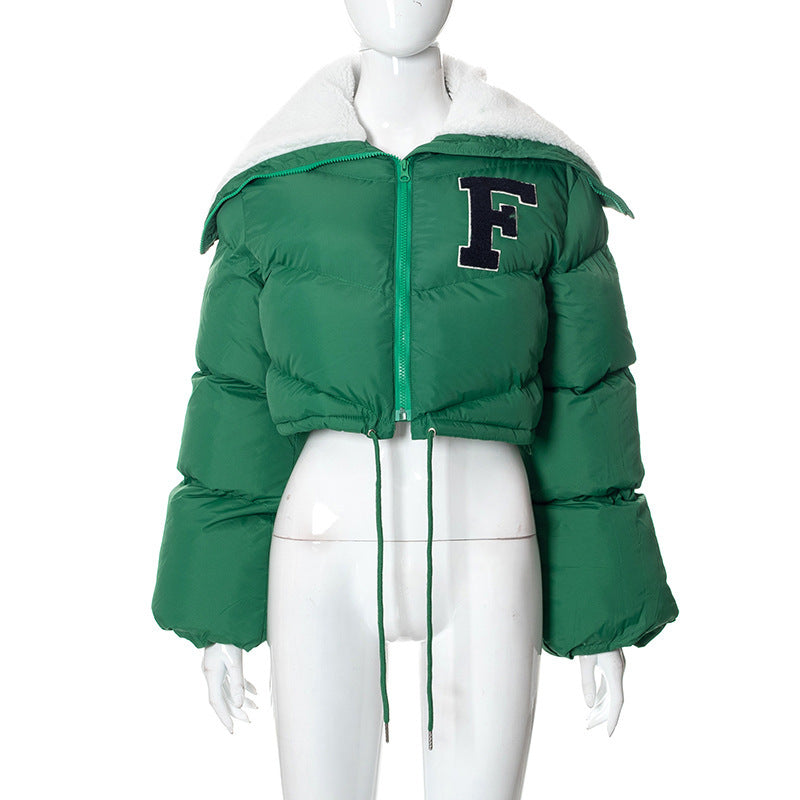 Veste matelassée femme à capuche – Col en fourrure et cordon de serrage, style casual