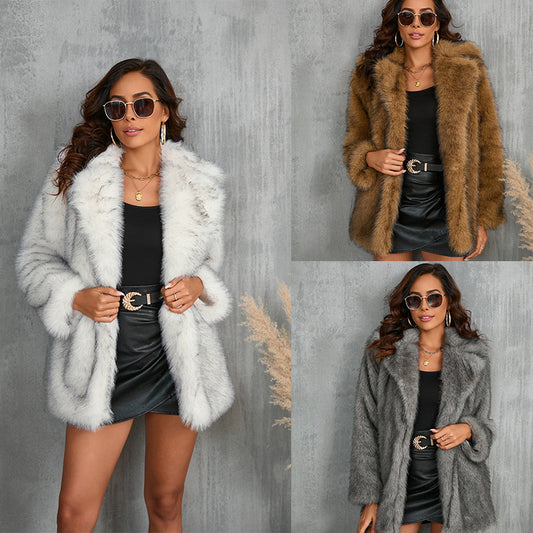 Manteau femme automne & hiver – Col en fourrure Toka, chaud et élégant