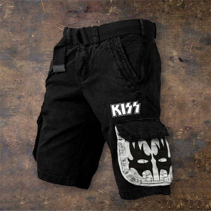 Shorts tendance pour hommes à fermeture éclair avec impression numérique 3D