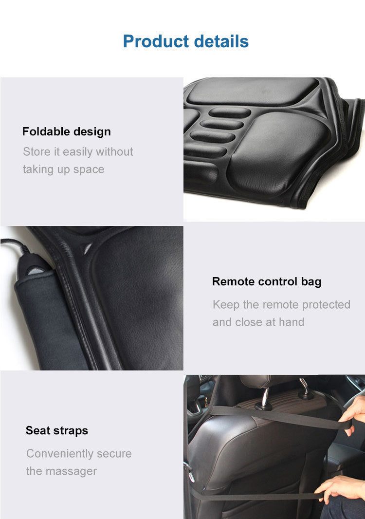 Coussin de Massage Multifonction – Vibration, Chauffage & Airbags (pour Véhicule ou Maison)