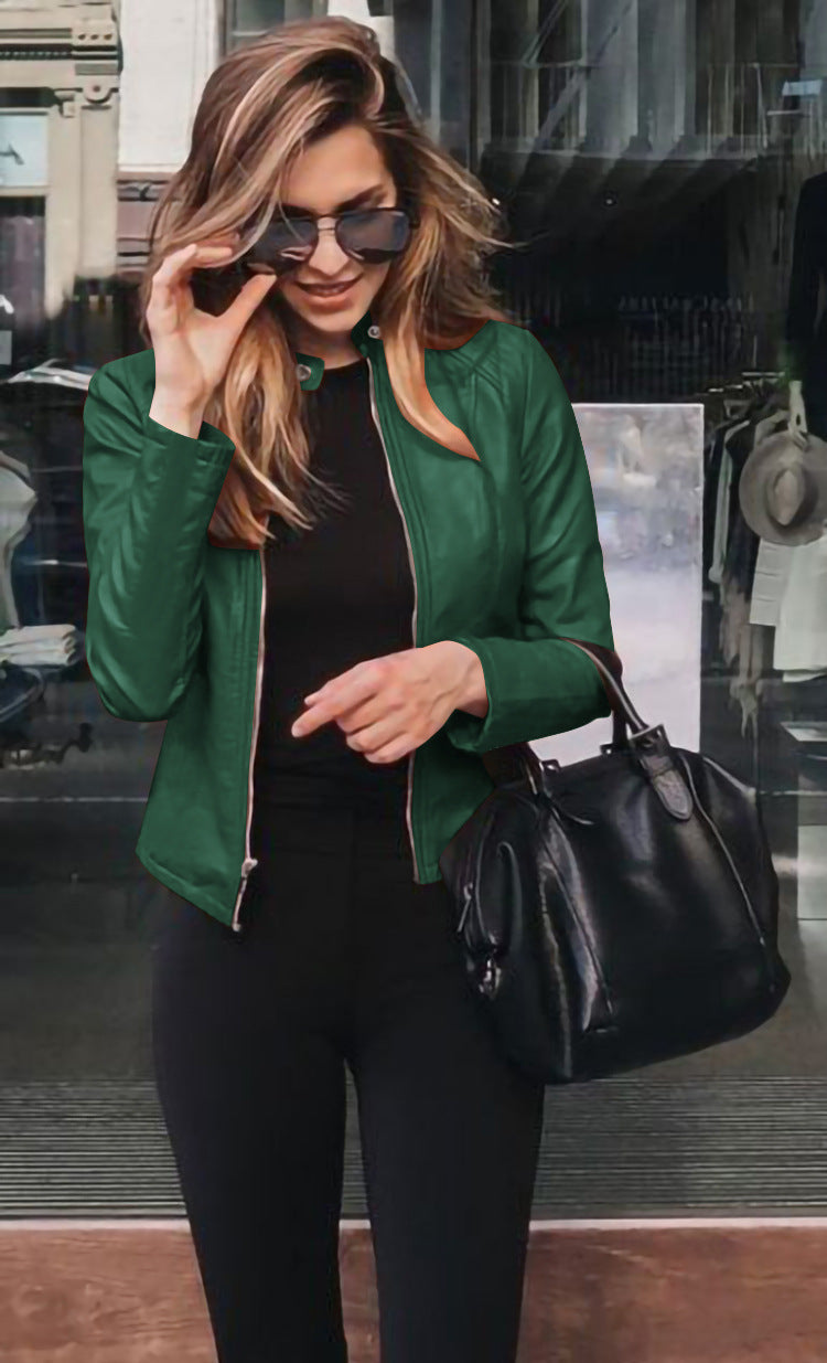 Veste blazer femme en cuir PU – Mode automne & hiver