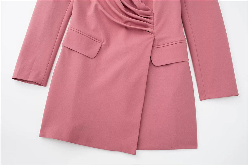 Robe Blazer Femme Plissée – Élégante, Style Tailleur Moderne et Structuré