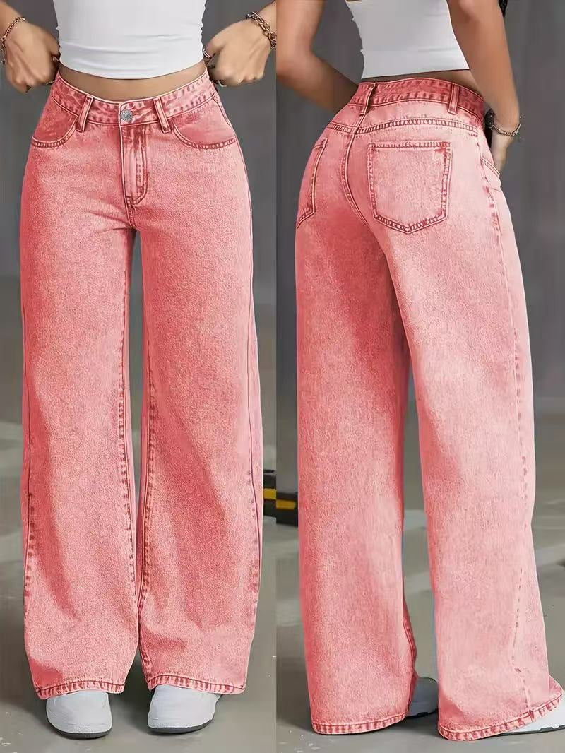 Jean droit taille haute – Style doux et audacieux