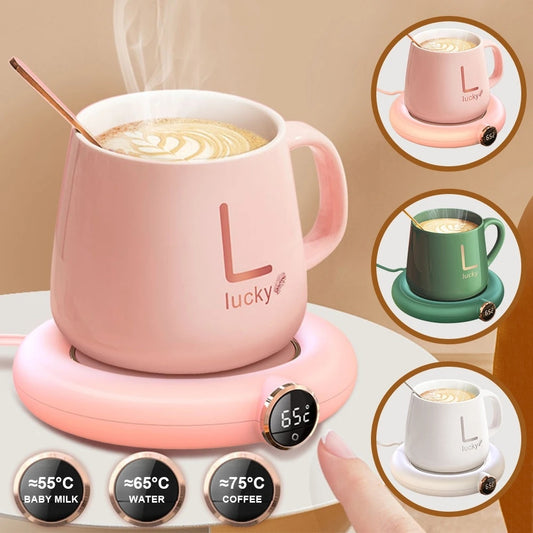 Chauffe-tasse USB – Plaque chauffante électrique 3 températures réglables, écran LED, pour tasse/mug – Idéal maison, bureau, cuisine, hiver
