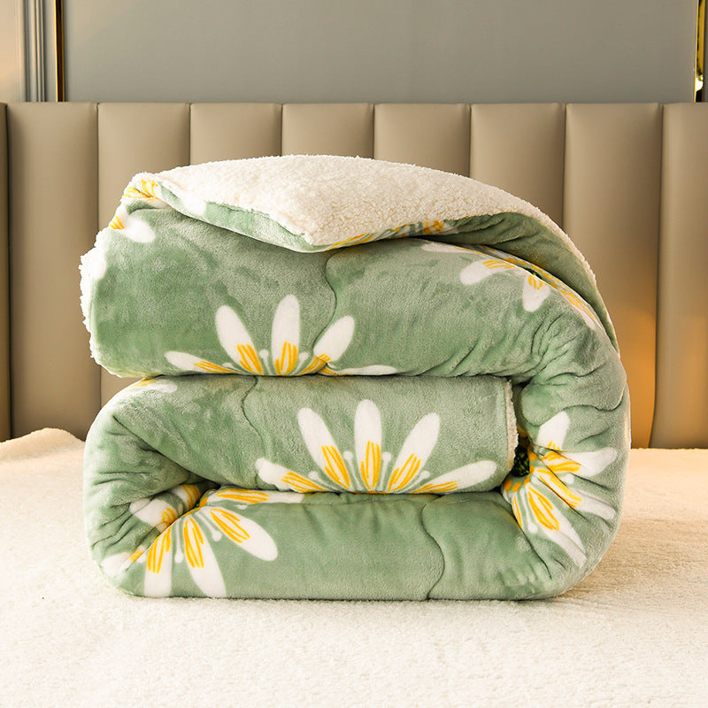 couverture double en flanelle/ Thick Lamb Fleece Winter Quilt Warm Flannel