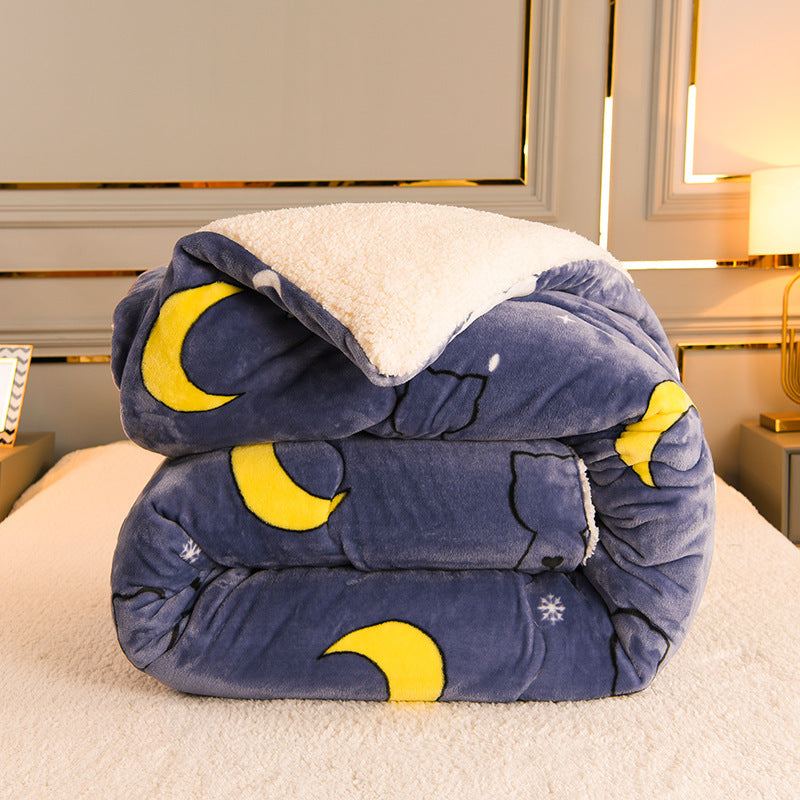 couverture double en flanelle/ Thick Lamb Fleece Winter Quilt Warm Flannel