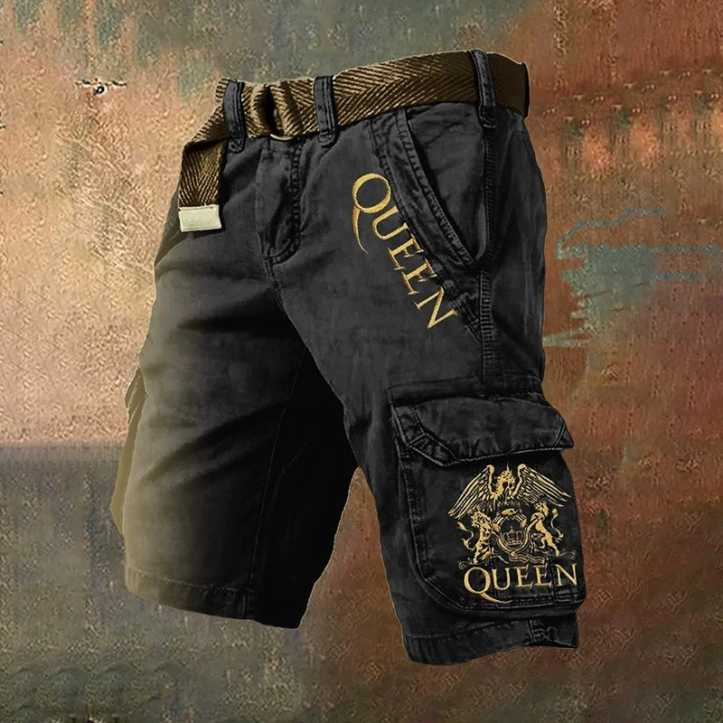 Shorts tendance pour hommes à fermeture éclair avec impression numérique 3D