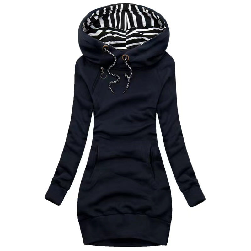 Sweat-shirt femme coupe ajustée – Veste à capuche décontractée et amincissante, mode automne & hiver