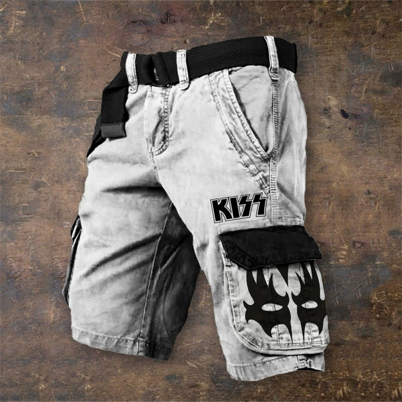 Shorts tendance pour hommes à fermeture éclair avec impression numérique 3D