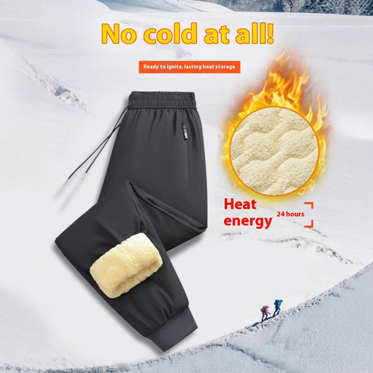 Pantalon d’hiver grande taille pour femme – Coupe droite, chaud, doublé polaire cachemire, épais et décontracté