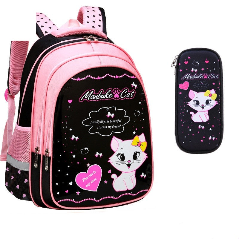 Sac à dos scolaire pour enfants avec motif de chat mignon