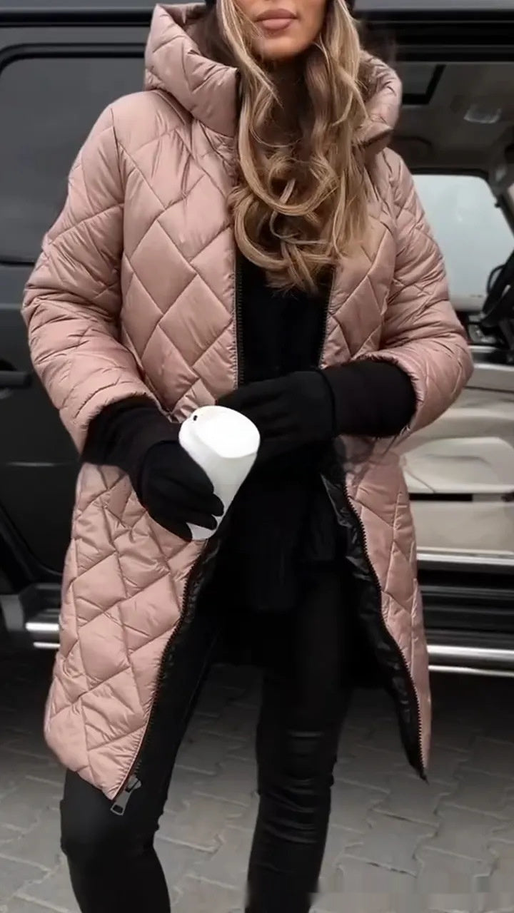 Veste longue en coton femme – Style casual avec capuche