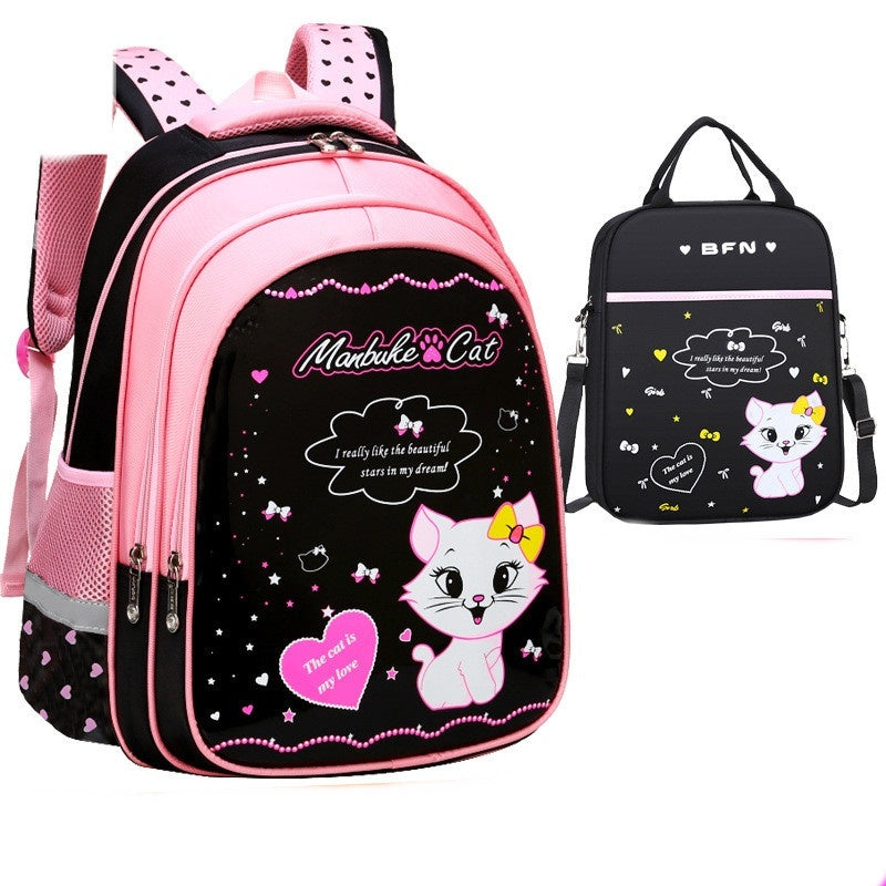 Sac à dos scolaire pour enfants avec motif de chat mignon