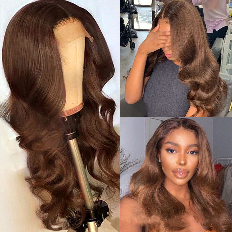 Perruque en cheveux humains – Couleur brun naturel