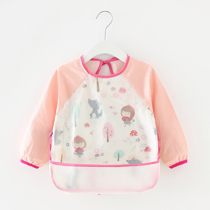 Bavoir tablier imperméable en coton pour bébé fille – Robe de repas mode