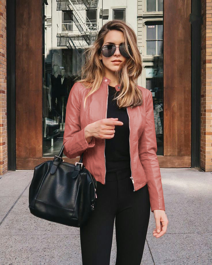Veste blazer femme en cuir PU – Mode automne & hiver