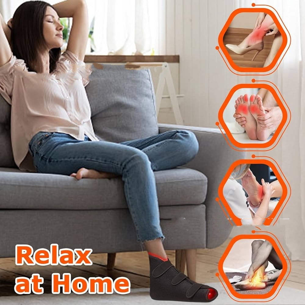Protection pour les pieds et les chevilles avec massage chauffant et physiothérapie à lumière rouge – Protecteur articulaire