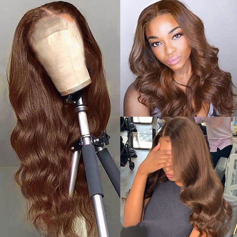 Perruque en cheveux humains – Couleur brun naturel