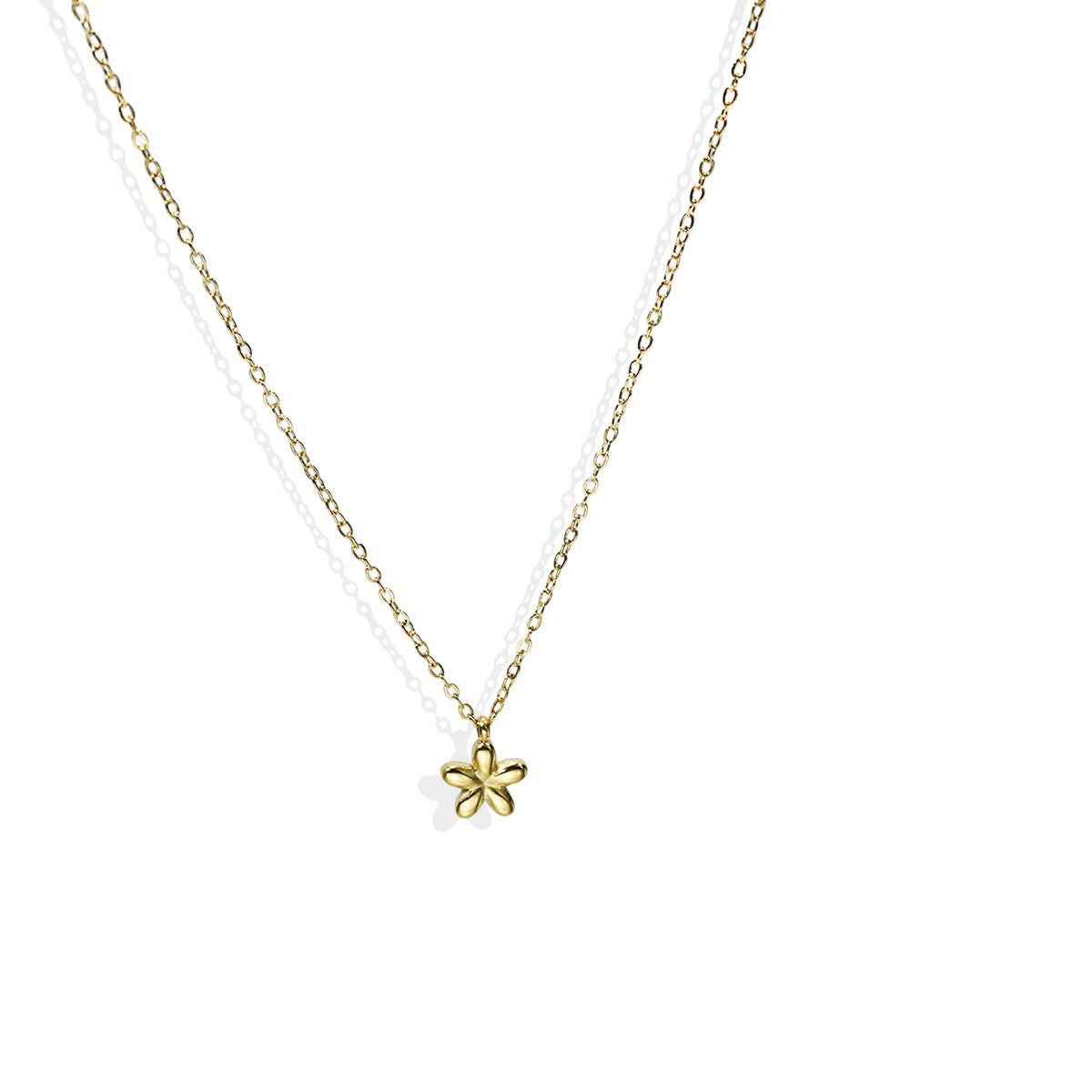 Ensemble Collier et Boucles d’Oreilles Fleur en Acier Inoxydable Doré 18K – Bijou Mignon & Élégant, Étanche