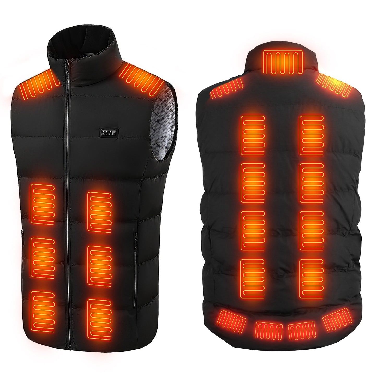 Gilet chauffant unisexe – 23 zones de chauffage, 3 niveaux de chaleur, USB, lavable en machine – Idéal pour l’hiver, randonnée, ski, patinage et activités extérieures