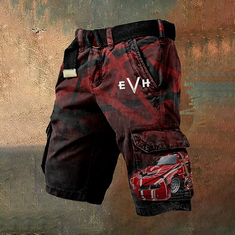 Shorts tendance pour hommes à fermeture éclair avec impression numérique 3D