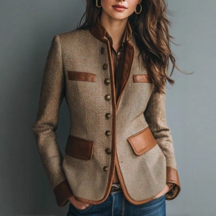 Manteau vintage femme en laine – Col tailleur élégant