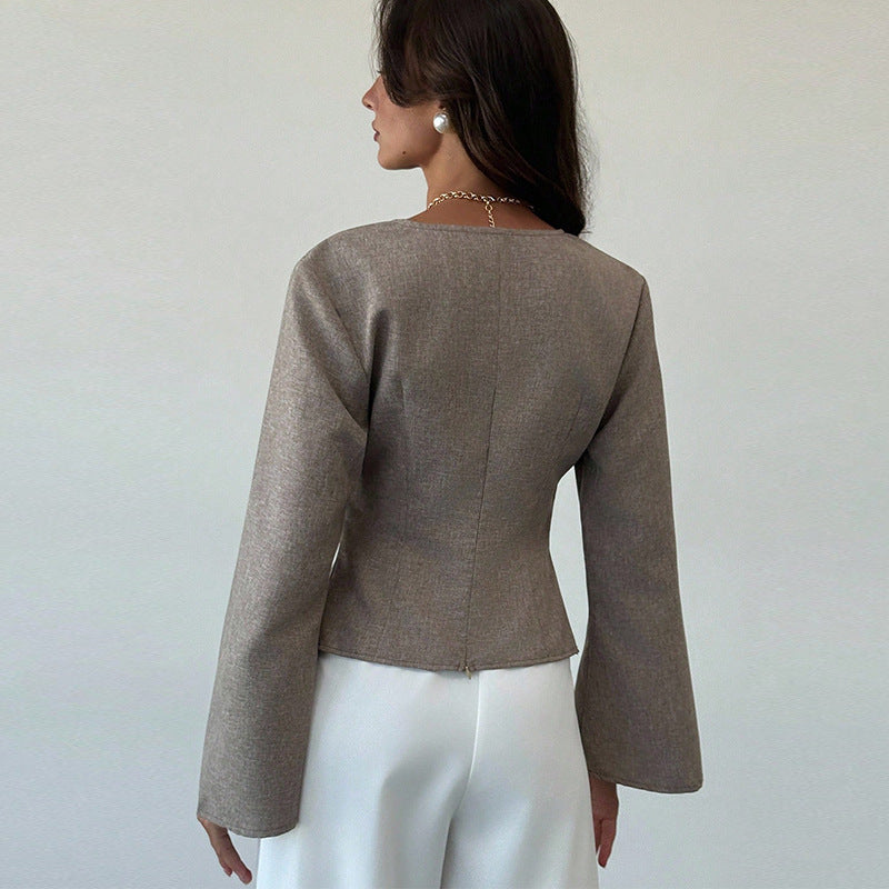 Haut femme tendance – Coupe ajustée, manches longues