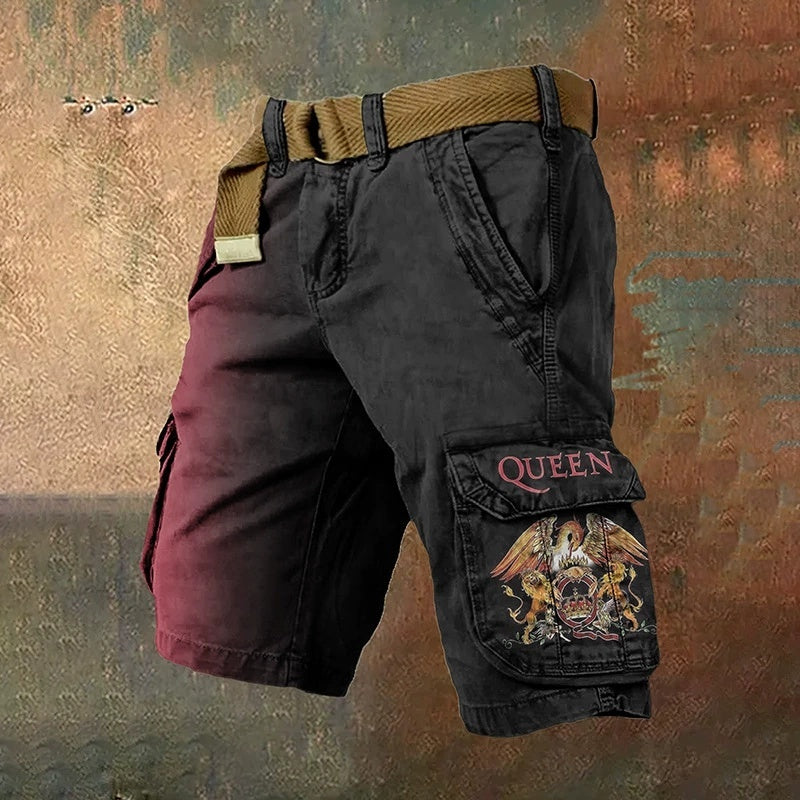 Shorts tendance pour hommes à fermeture éclair avec impression numérique 3D